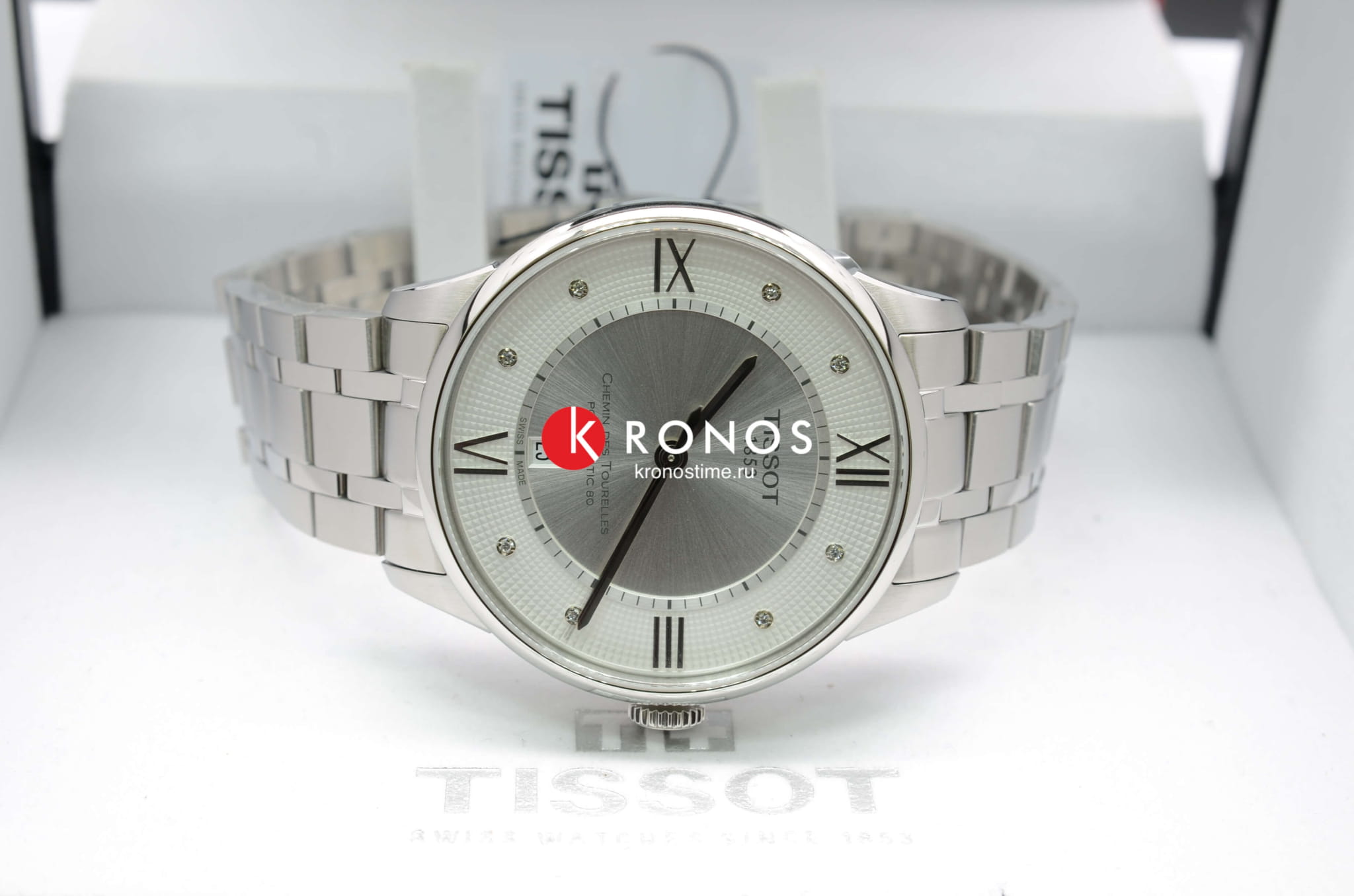 Tissot Tissot Chemin des Tourelles Powermatic 80 T099.407.11.033.00 механические мужские часы часы крупный план белый циферблата